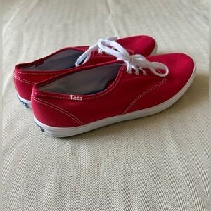 Keds Red Canvas Lace-Up Sneakers